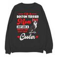 Boston Terrier Mom American Gentleman Dog Mother's Day Women Crewneck Sweatshirt, novelty gifts, funny gifts