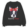 Boston Terrier Mom Bostie Women Girls Women Crewneck Sweatshirt, novelty gifts, funny gifts