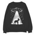 Boston Terrier Mom Dad Dog Alien UFO For Men Women Women Crewneck Sweatshirt, novelty gifts, funny gifts