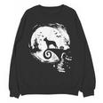 Boston Terrier And Moon Halloween Costume Dog Lover Women Crewneck Sweatshirt, novelty gifts, funny gifts
