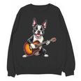 Boston Terrier Playing Guitar Boston Terrier Women Crewneck Sweatshirt, novelty gifts, funny gifts