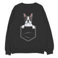 Boston Terrier In The Pocket Cute Boston Terrier Dog Lovers For Men Women Girls Kids Women Crewneck Sweatshirt, novelty gifts, funny gifts