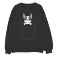 Boston Terrier In The Pocket Cute Boston Terrier Dog For Men Women Girls Kids Women Crewneck Sweatshirt, novelty gifts, funny gifts