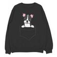 Boston Terrier In The Pocket Cute Pocket Boston Terrier Women Crewneck Sweatshirt, novelty gifts, funny gifts