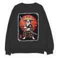 Boston Terrier Samurai Ninja Vintage Anime Japanese Ukiyo-e Women Crewneck Sweatshirt, novelty gifts, funny gifts