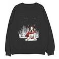 Boston Terrier In The Snow Merry Christmas Winter Women Crewneck Sweatshirt, novelty gifts, funny gifts