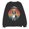 Boston Terrier UFO Alien Boston Terrier Dog Mom Dad Women Crewneck Sweatshirt, novelty gifts, funny gifts