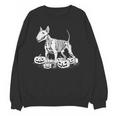 Bull Terrier Skeleton Birthday Halloween Kids Women Crewneck Sweatshirt, novelty gifts, funny gifts
