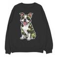 Camo Boston Terrier Pet Owner Camouflage Dog Lover Women Crewneck Sweatshirt, novelty gifts, funny gifts