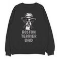 Cute Boston Terrier Dad Dog Lovers Puppy Bostie Owner Women Crewneck Sweatshirt, novelty gifts, funny gifts