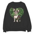 Cute Boston Terrier Shamrock St Patrick's Day Dog Lover Men Women Kids Women Crewneck Sweatshirt, novelty gifts, funny gifts