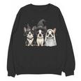 Cute Halloween Boston Terrier Dogs Witch Hat Ghost Dog For Men Women Kids Women Crewneck Sweatshirt, novelty gifts, funny gifts