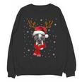 Family Matching Reindeer Xmas Boston Terrier Christmas Women Crewneck Sweatshirt, novelty gifts, funny gifts