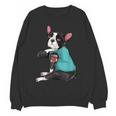 Father's Day Gift Dog Dad Boston Terrier i Love Dad Tattoo Women Crewneck Sweatshirt, novelty gifts, funny gifts