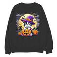 Halloween Boston Terrier Dog Breed With Jack O' Lantern Art Women Crewneck Sweatshirt, novelty gifts, funny gifts