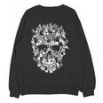 Halloween Costume Skull Boston Terrier Dog Lover Women Crewneck Sweatshirt, novelty gifts, funny gifts