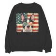 Patriotic Boston Terrier Dog Lover USA Flag 4th Of July For Men Women Kids Women Crewneck Sweatshirt, novelty gifts, funny gifts