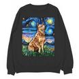 Red Heeler Starry Night Cattle Dog Colorful Art By Aja For Men Women Girls Kids Women Crewneck Sweatshirt, novelty gifts, funny gifts