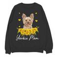 Sunflower Yorkie Mom Dog Lover Women Crewneck Sweatshirt, novelty gifts, funny gifts