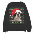Ugly Xmas Sweater Santa Boston Terrier Dog Christmas For Men Women Kids Women Crewneck Sweatshirt, novelty gifts, funny gifts
