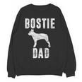Vintage Boston Terrier Dad Dog Daddy Bostie Father Women Crewneck Sweatshirt, novelty gifts, funny gifts