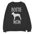 Vintage Boston Terrier Mom Dog Owner Bostie Mother Women Crewneck Sweatshirt, novelty gifts, funny gifts