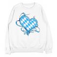 Bavarian Flag As Heart Blue Diamond Bavaria Women Crewneck Sweatshirt, novelty gifts, funny gifts