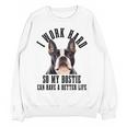 Bostie Mama Dog Dad Boston Terrier For Men Women Women Crewneck Sweatshirt, novelty gifts, funny gifts