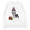 Boston Terrier Christmas T Shirt-Life Is Merrier Premium Tri-Blend Women Crewneck Sweatshirt, novelty gifts, funny gifts