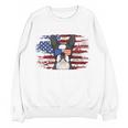 Boston Terrier Dad American Flag 4th Of July Dog Fathers Day Women Crewneck Sweatshirt, novelty gifts, funny gifts