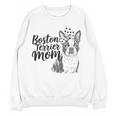 Boston Terrier Dog Bostie Mom Idea For Women Women Crewneck Sweatshirt, novelty gifts, funny gifts