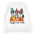 Boston Terrier Dog Lover Fall Ya'Ll Halloween Costume Men Women Women Crewneck Sweatshirt, novelty gifts, funny gifts