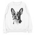 Boston Terrier Dog Motif Pet Illustration Boston Terrier For Men Women Kids Women Crewneck Sweatshirt, novelty gifts, funny gifts
