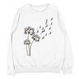 Boston Terrier Flower Fly Dandelion Dog Lover Dog Dad Women Crewneck Sweatshirt, novelty gifts, funny gifts