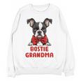 Boston Terrier Grandma Dog Lovers Puppy Bostie Owner Women Crewneck Sweatshirt, novelty gifts, funny gifts