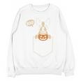 Boston Terrier Halloween Cute Bostie Dog Pocket Boo Women Crewneck Sweatshirt, novelty gifts, funny gifts