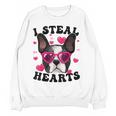 Boston Terrier Heart Glasses Girls Bostie Valentines Day Women Crewneck Sweatshirt, novelty gifts, funny gifts