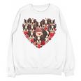 Boston Terrier Heart Valentine Boston Terrier Women Crewneck Sweatshirt, novelty gifts, funny gifts