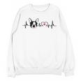 Boston Terrier Heartbeat Heart Line Women Crewneck Sweatshirt, novelty gifts, funny gifts