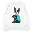 Boston Terrier I Love Mom Apparel Women Crewneck Sweatshirt, novelty gifts, funny gifts