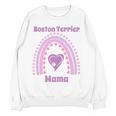 Boston Terrier Mama Cute Rainbow Paw Heart Shape Women Crewneck Sweatshirt, novelty gifts, funny gifts