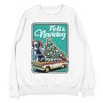 Boston Terrier Merry Christmas Tree Truck Dog X-Mas Women Crewneck Sweatshirt, novelty gifts, funny gifts