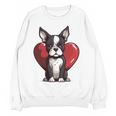 Boston Terrier Mom Dad Bostie Dog Lover Valentines Day Women Crewneck Sweatshirt, novelty gifts, funny gifts