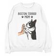 Boston Terrier Mom Dogs Mum Woman Women Crewneck Sweatshirt, novelty gifts, funny gifts