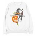 Boston Terrier Pumpkin Jack O Lantern Halloween Women Crewneck Sweatshirt, novelty gifts, funny gifts