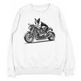 Cool Boston Terrier Riding a Motorcycle Biker Dog Lover For Men Women Kids Women Crewneck Sweatshirt, novelty gifts, funny gifts