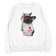 Girls I Heart Mom Love Mama Boston Terrier Dog Lover Women Crewneck Sweatshirt, novelty gifts, funny gifts