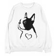 I Love My Boston Terrier Dog With Heart Women Crewneck Sweatshirt, novelty gifts, funny gifts
