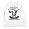Retro Boston Terrier Coffee Dog Mom Coffee Lover Women Crewneck Sweatshirt, novelty gifts, funny gifts
