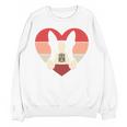 Retro Heart Boston Terrier Dog Vintage Valentine Women Crewneck Sweatshirt, novelty gifts, funny gifts